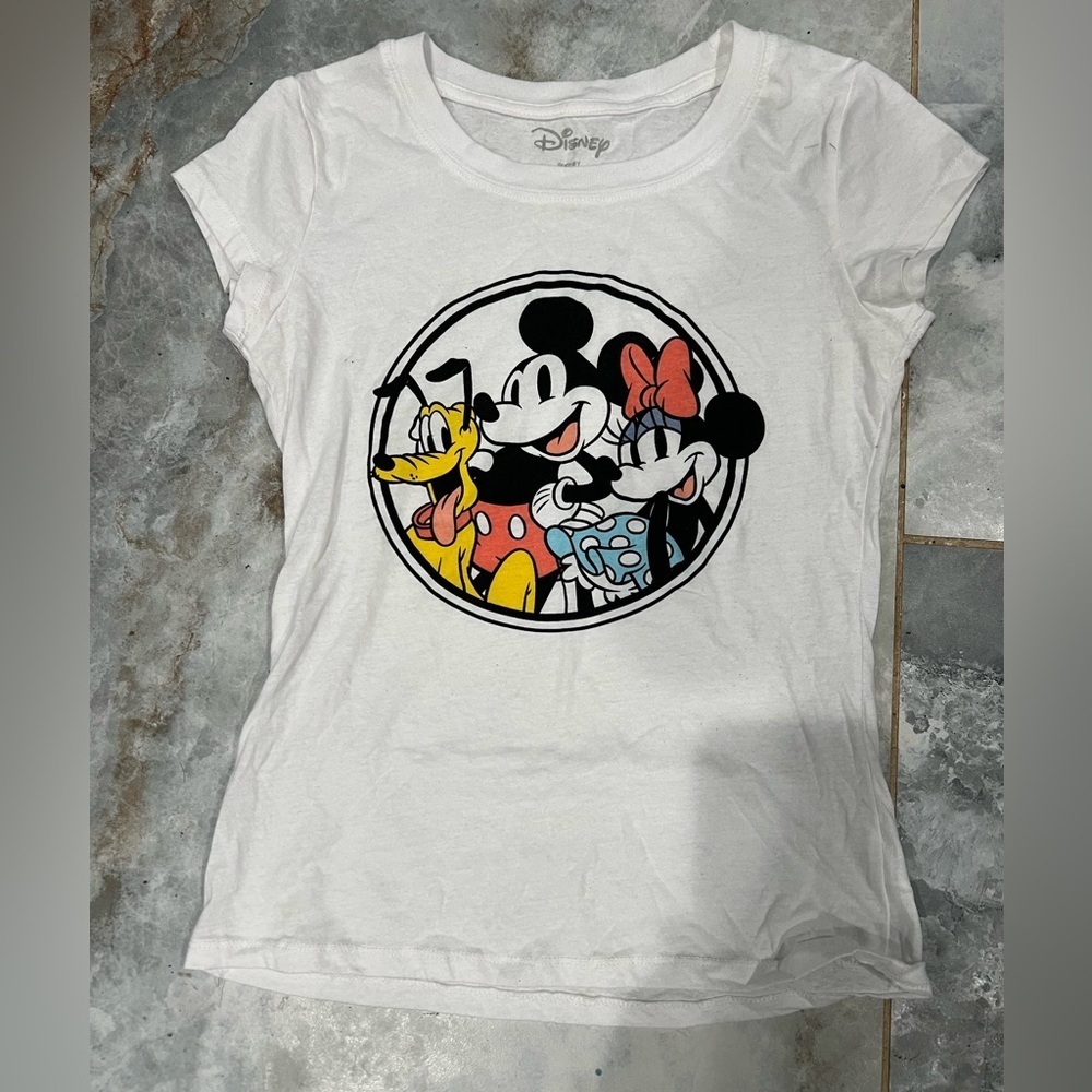 Disney White Cotton Blend Tee - Picture 1 of 3